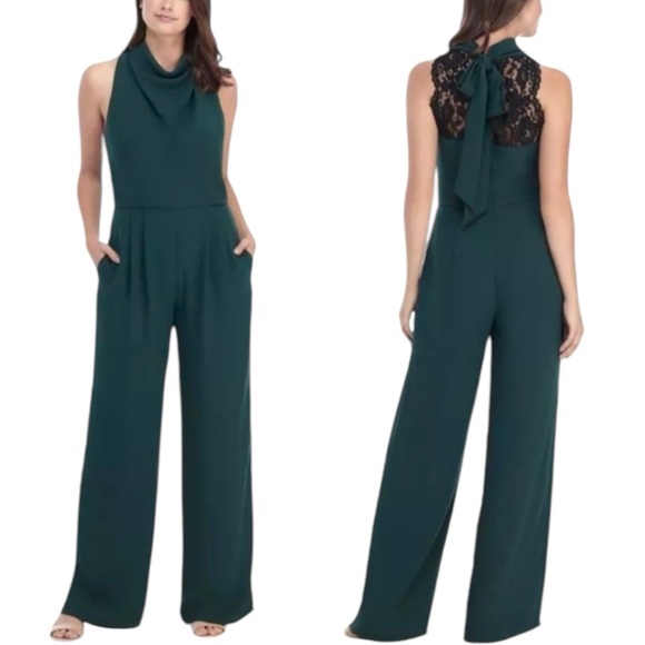GAL MEETS GLAM Alina Lace Back Jumpsuit. Size 12 - Picture 1 of 9